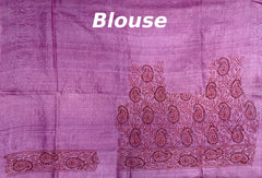 Voilet Tussar Saree with Kanta Work