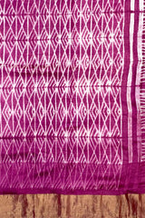 Pink Cream Tussar Saree with Single Side Design