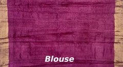 Pink Cream Tussar Saree with Single Side Design