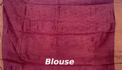 Pink Hexagon Tussar Saree with Single Side Design