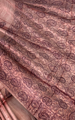 Peach Tussar Saree with Kanta Work