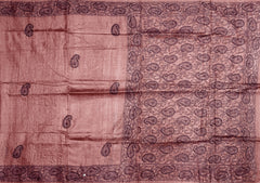 Peach Tussar Saree with Kanta Work