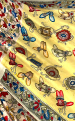 Yellow Kalamkari Saree with Single Side Design