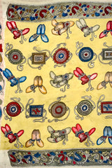 Yellow Kalamkari Saree with Single Side Design