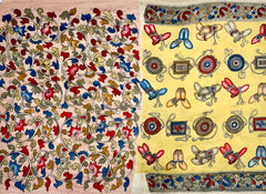 Yellow Kalamkari Saree with Single Side Design