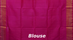 Orange Pink Uppada Sarees with Pink Border and Gold-Silver Buttas