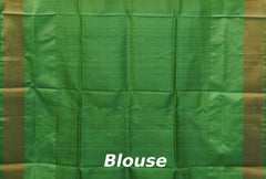 Purple Uppada Sarees with Green Border and Gold-Silver Buttas