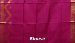 Green Uppada Sarees with Plain Body and Pink Pallu