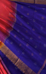 Pink Uppada Sarees with Purple and Gold Border and Gold-Silver Buttas