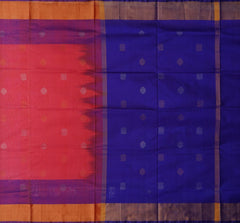 Pink Uppada Sarees with Purple and Gold Border and Gold-Silver Buttas