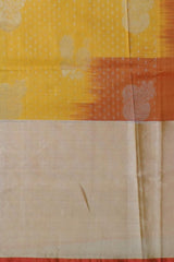 Yellow Uppada Sarees with Silver Buttas and Silver Border