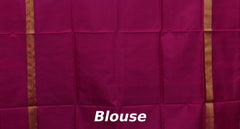 Ramar Blue Uppada Sarees with Pink and Blue Border and Silver Buttas