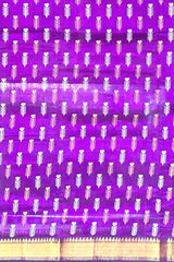 Purple Copper Mangalagiri Saree with Block Prints