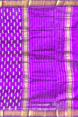 Purple Copper Mangalagiri Saree with Block Prints