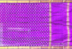 Purple Copper Mangalagiri Saree with Block Prints