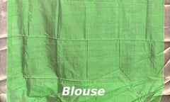 Pink Gold Green Mangalagiri Saree with Block Prints