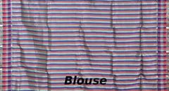 Red Blue Green Multi Colour Mangalagiri Saree with Strips