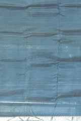 Grey Silver Mangalagiri Saree with Plain Design