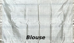 Grey Silver Mangalagiri Saree with Plain Design