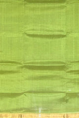 Green Yellow Gold Mangalagiri Saree with Plain Design