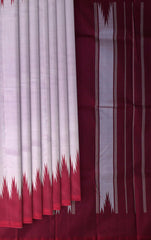 Lavender Arani Temple Border Saree with Maroon Temple/Thalamboo Border