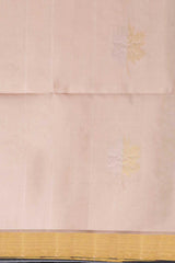 Beige Soft Silk Saree with Sea Green Border and Bhutta Motifs