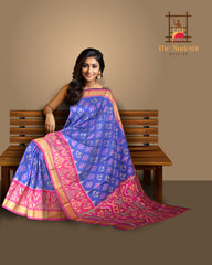 Light Purple Soft Silk Saree with Pink Ikat Body Design
