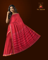 Red and Orange Arni Thread Work Saree