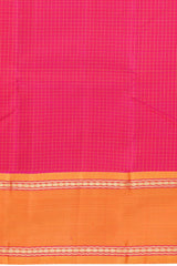 Pink Kanchipuram Pure Zari and Handloom Saree with Mustard Border