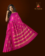Magenta Kanchipuram Pure Zari and Handloom Saree with Yaazhi Motif