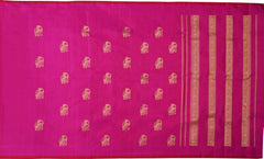 Magenta Kanchipuram Pure Zari and Handloom Saree with Yaazhi Motif