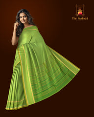 Lime Green Kanchipuram Pure Zari and Handloom Saree with Lime Green Border