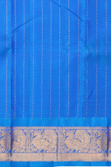 Blue Kanchipuram Pure Zari and Handloom Saree with Dark Blue Border
