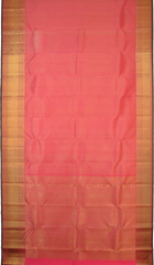 Candy Pink Kanchipuram Silk Saree with Rudraksham Jackard on the body with Self Green piping border and Pink Mayilkan geetti pallu