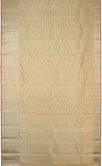 Beige Kanchipuram Silk Saree with Animals - Elephant, Yaali, Horse Jackard on the body with Beige self border and Beige Mango pallu