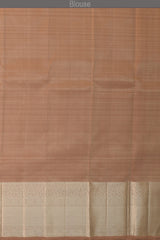 Beige Kanchipuram Silk Saree with Animals - Elephant, Yaali, Horse Jackard on the body with Beige self border and Beige Mango pallu