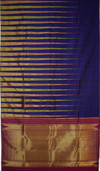 Violet Kanchipuram Silk Saree with Long temple border on the body with Violet self border and Wine Purple 8 Kol grand tissue pallu with seepu raku