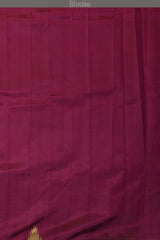 Violet Kanchipuram Silk Saree with Long temple border on the body with Violet self border and Wine Purple 8 Kol grand tissue pallu with seepu raku