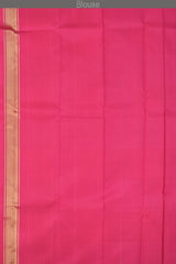Orange and Pink Kanchipuram Silk Saree with 8 Kol Seepu Reku Grand Tissue Pallu