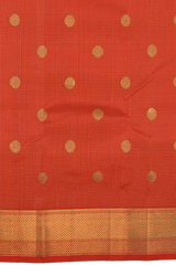 Checkered Radiance in Red with Self Borders Pure Silk Saree