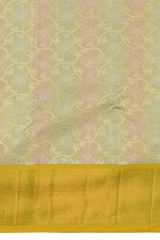 Off White Splendor with Mustard Yellow Contrast Pure Silk Saree