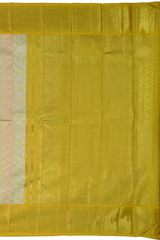 Off White Splendor with Mustard Yellow Contrast Pure Silk Saree