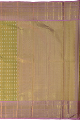 Golden Elegance with Lilac Contrast Pure Silk Saree