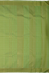 Pista Green Checks Pure Silk Saree with Self Design
