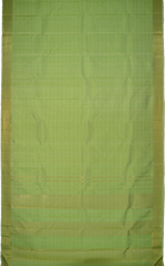Pista Green Checks Pure Silk Saree with Self Design