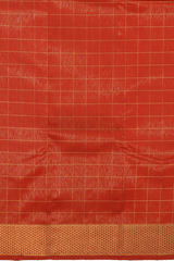 Red Kanchipuram Silk Saree with checks and tissue designs on the body with self medium checks mayil kann border and pallu