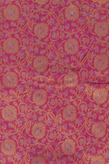 Pink Kanchipuram jacquard, embossed Silk Saree with floral motif designs on the body with self getti / kuyil kann border and floral design / kutti diamond mango motif designs in pallu