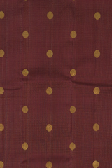 Coffee Brown Kanchipuram Silk Saree with checks and podi zari kattam with kamalam butta designs on the body with self kuyil kann with kolam design border and floral with diamond design and hexagon varisapet designs in pallu