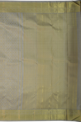 Light Lavender Kanchipuram Silk Saree with intricate diamond butta design on the body with self floral with cross lines border and grand diamond design pallu