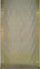 Light Lavender Kanchipuram Silk Saree with intricate diamond butta design on the body with self floral with cross lines border and grand diamond design pallu